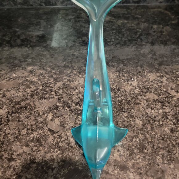 Vintage Murano Uranium Glass Dolphin Figurine 1960s Art Italy Formia Zanetti? - Picture 1 of 10